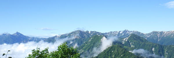 針木岳･蓮華岳登山道からの眺望　へ